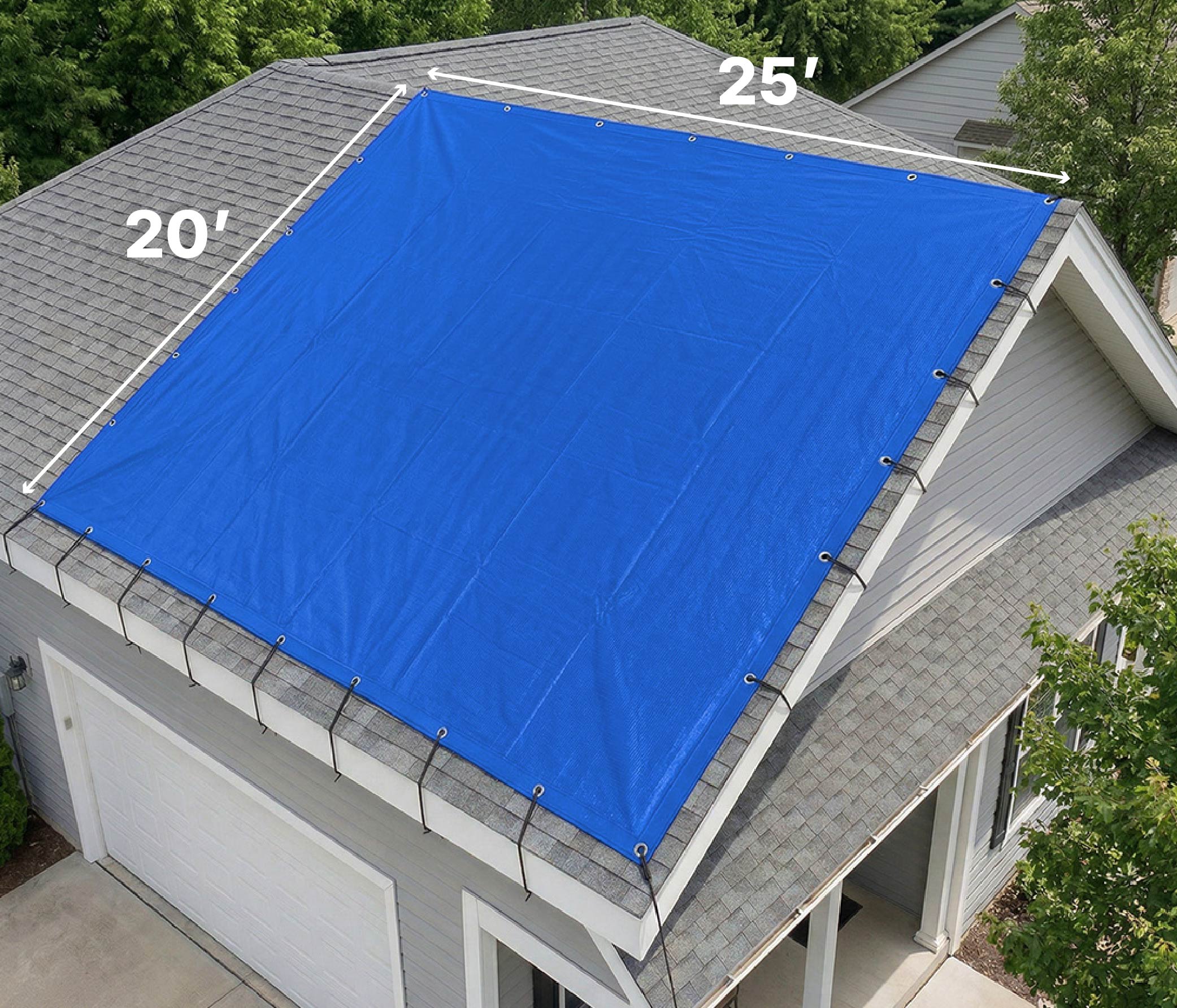 Roof Tarp Kit - 20' x 25' - Heavy Duty