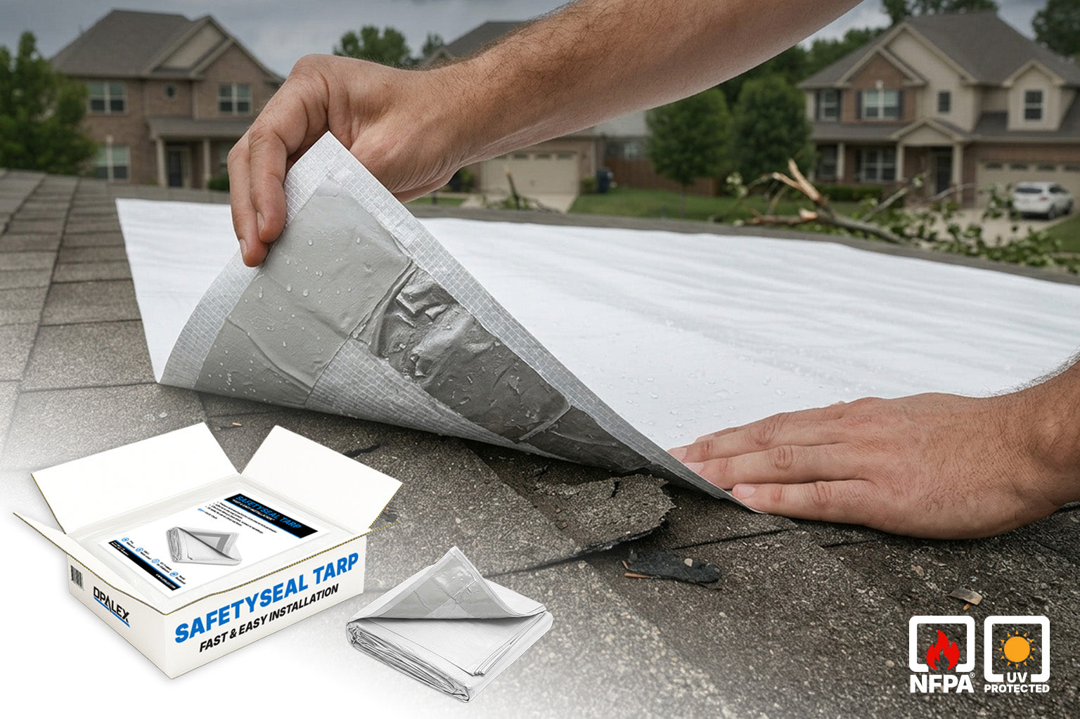 Emergency Roof Tarp - Self-Adhesive