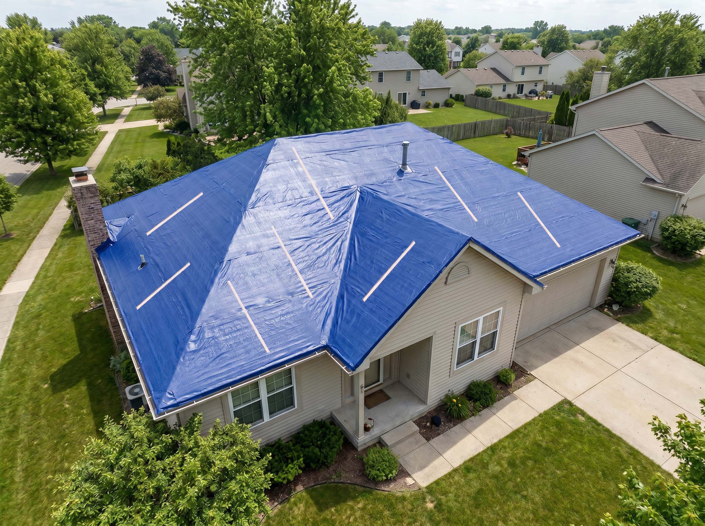 Emergency Roof Sheeting Blue