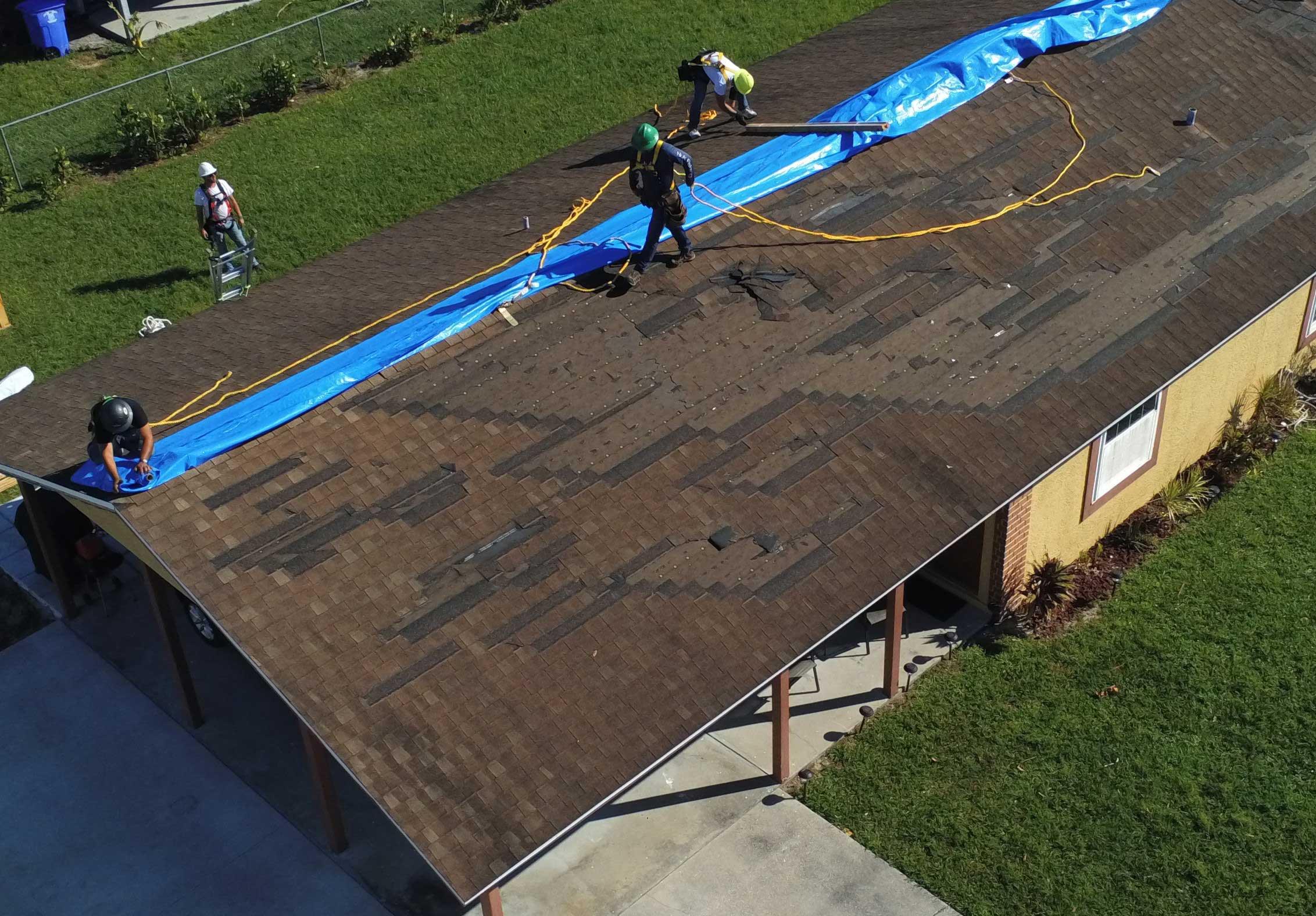 Blue Emergency Roof Sheeting - Fire Retardant