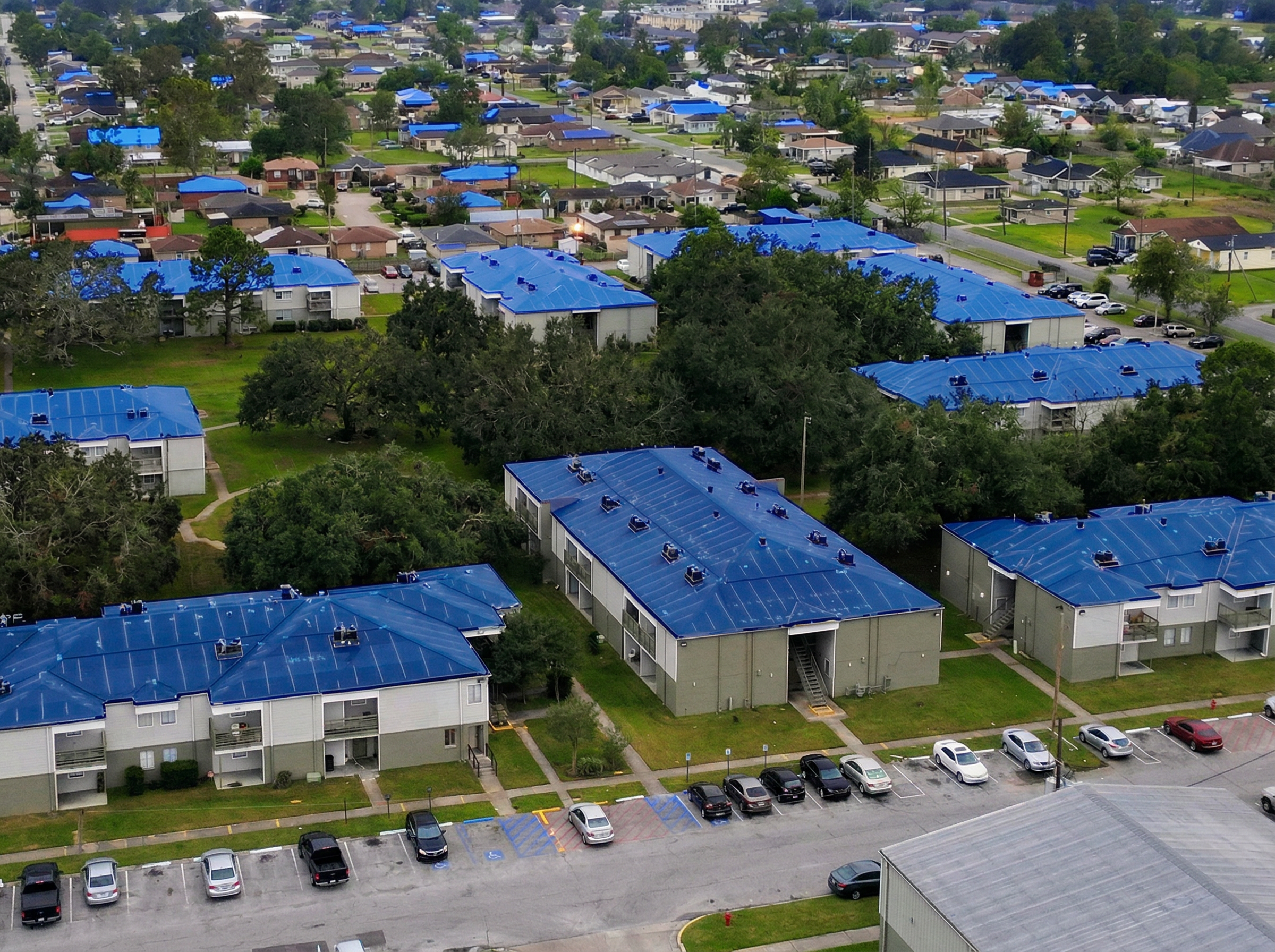 Blue Emergency Roof Sheeting