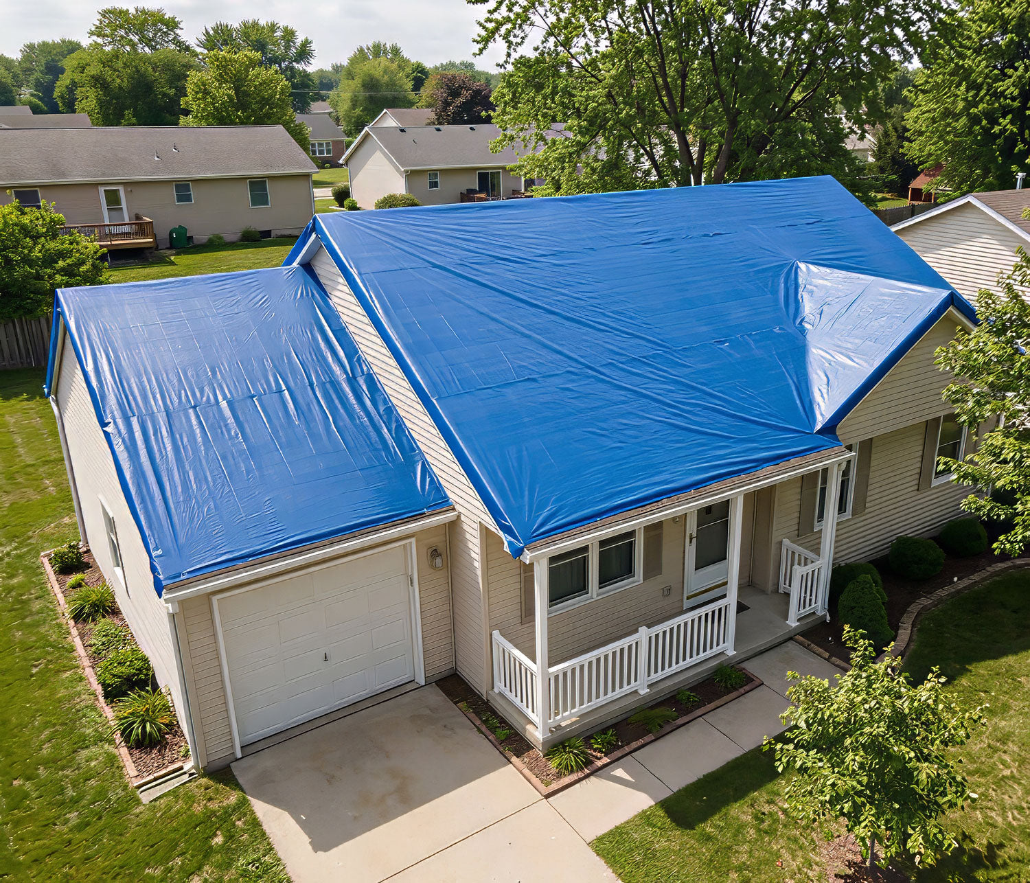 Blue Emergency Roof Sheeting