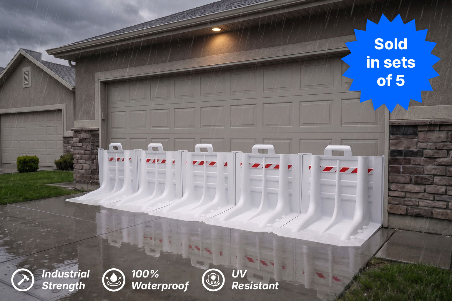 Modular Flood Barrier System - 39" Commercial, Rapid Deploy, Reusable