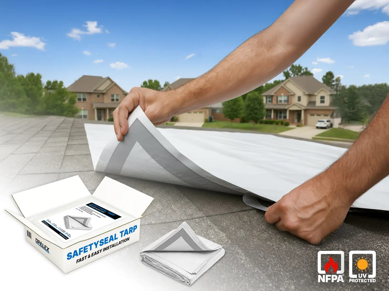 Self Adhesive Tarp - UV, Flame Resistant